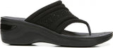 Bzees Womens Dazzle Me Embellished Wedge Thong Sandals H6819F1 Black 7M