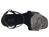 Michael Michael Kors Elodie Sandals Heeled Rosette Stiletto Heels Black 9.5M