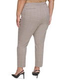 Calvin Klein Womens Plus Size Straight-Leg Plaid Ankle Pants X38P6037