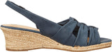Bella Vita Women's Cheerful Wedge Sandal CHRFL Navy Linen Print Blue 8.5M
