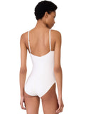 Kate Spade New York Rosette Highneck One-Piece Swimsuit Ivory Off White XS