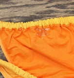Solid & Striped The Ellery Ruched Bikini Swim Bottom Orange Yellow Multi L