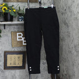 Jm Collection Womens Diamonte Tab Pull-On Pants 100109868MS Black L