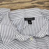 Ann Taylor Womens Lightweight Lyocell Button Up Dress Shirt Black / White S