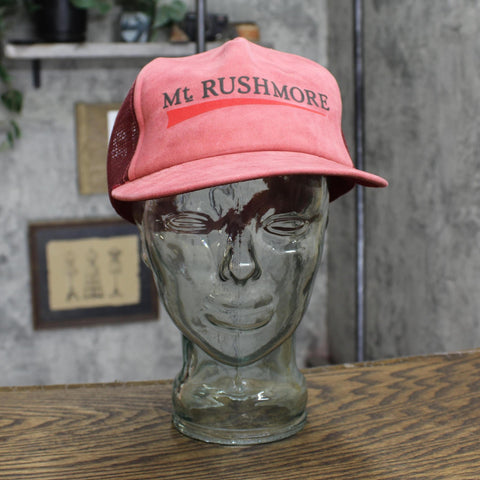 Idea Mens Vintage Mt. Rushmore Suede Snapback Trucker Cap Hat Red OS