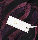 Siena Womens Metallic Side-Twist Long-Sleeve Dress SATN1869 Purple Multi 10