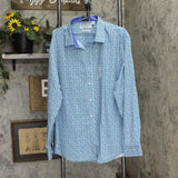 Nick Graham Mens Traveler Dress Shirt Aqua Blue Green 2XL 18-18.5 36-37