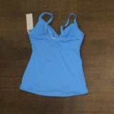 Anne Cole Womens Twist Front Underwire Tankini Swim Top Arctic Blue 32DD / 34D