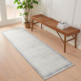 Great Bay Home Washable Accent Runner Rug Distressed Moroccan Grey 2'4" x 7'