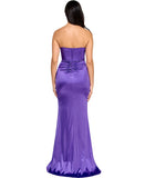 Emerald Sundae Juniors Strapless Crisscross Dress Gown Radiant Orchid Purple XXS