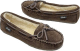 Clarks Women's Suede Moc Indoor and Outdoor Slipper Dark Brown 10M