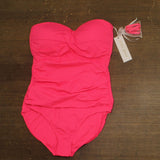 Anne Cole Twist Front Shirred One-Piece Swimsuit MYMO00501 Hot Flamingo Pink 12