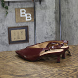 A New Day Womens Samantha Slingback Kitten Heels 94462861 Burgundy Red 6M