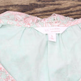LC Lauren Conrad Womens Ruffle V-Neck Peplum Blouse Shirt Top Pink / Green S