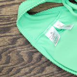 Salt + Cove Juniors Rib Scrunch Scoop-Neck Bikini Top Mint Tea Green XL
