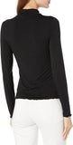 Guess Women's Long Sleeve Cut Out Brienna Top W3rp19kacm0 Jet Black XS