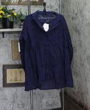 Raviya  Womens Plus Cotton Eyelet Button Down Swim Cover Up Dress Navy Blue 1X