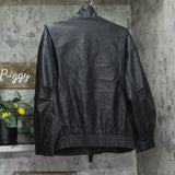 Universal Thread Faux Leather Full Zip Snap Closure Bomber Jacket Black M