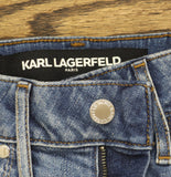 Karl Lagerfeld Paris Womens Floral Motif Cropped Jeans L5TK2265 Coastal Blue 6