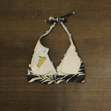 Anne Cole Womens Marilyn Printed Halter Bikini Top Black / White Multi L