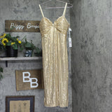 Siena Womens Sequined Midi Dress SATP1740 Gold Yellow 6