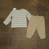 Calvin Klein Baby Boys 2-Piece Striped T-Shirt Pants Set White Stripe Multi 3-6M