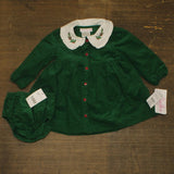 Rare Editions Girls Baby Corduroy 2-Piece Dress with Bottoms Green 18M