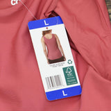 32 Degrees Womens Mini Ribbed Tank Top with Built in Bra Slate Rose Pink M