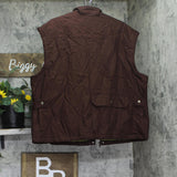 Woolrich X TGT Snap Closure Utility Pocket Fisherman Lined Jacket Vest Brown XL
