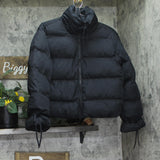 Wild Fable Womens Bow Full Zip High Neck Quilted Puffer Jacket 94658795 Black M
