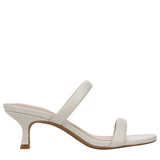 Lifestride Kitten Heel Open Toe Slip-On Double Strap Sandals Bone Off White 5.5M