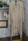 Full Tilt Womens Open Knit Hooded Tassel Cardigan Sweater 166f921b1a96d4 Brown L