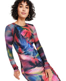 Vince Camuto Womens Printed Long-Sleeve Bodycon Dress VC4M5555 Blue Multi 14