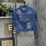 G.I.L.I Womens Embroidered Denim Trucker Jean Jacket 166df0b8a16c92 Blue Multi 2