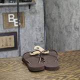 Havaianas Womens Slim Thong Flip Flops 4000030 Dark Brown Metallic 6M