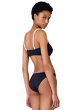 Kate Spade Womens String of Pearls Crop Bikini Swim Top S20487 Black L