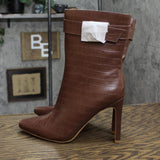 Journee Collection Elanie Tru Comfort Foam Zip Block Heel Booties Brown 8.5M