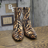 A New Day Tigris Block Heel Ankle Boots 94568629 Tiger Print Black Multi 8.5M