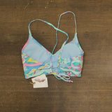 Jessica Simpson Womens Lattice-Trim Strappy-Back Bikini Top Powder Blue M