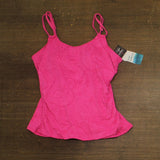 Swim Solutions Paisley-Print Tunnel Tankini Swim Top Paisley Jacquard Pink 16