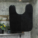 Garland Rug Washable Bathroom Rug Set with Lid and Contour Black 3-Piece