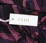 Siena Womens Metallic Side-Twist Long Sleeve Dress SATN1869 Purple Multi 6