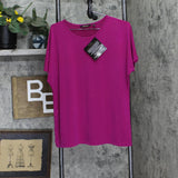 Global Chic By Iman City Chic Shirt Tee LOT OF 2 Necklace Berry Purple / Buff XL