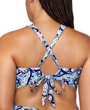 Raisins Curve Keyhole Bikini Top with Front Tie L840808 Multi Blue 22W