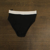 Lauren Ralph Lauren Banded High-Waist Bikini Bottom Black / White Multi 10