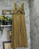 A New Day Sleeveless Adjustable Strap Open Back Maxi Dress Olive Brown XS