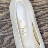 Dyeables Womens Vintage Fabric Rhinestone Pearl Heels White 7AA (7N)