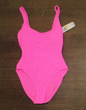 California Waves Womens Wild Cat Print One-Piece Swimsuit Azalea Pink M