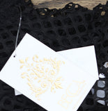 Becca Womens Castaway Island Fishnet Flower-Applique Cover-up Dress Black S