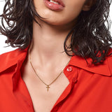 Hey Harper Waterproof Rope Chain Cross Faith Pendant Necklace Gold Yellow 18"